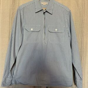 J. Crew Blue Striped Casual Button Down Shirt